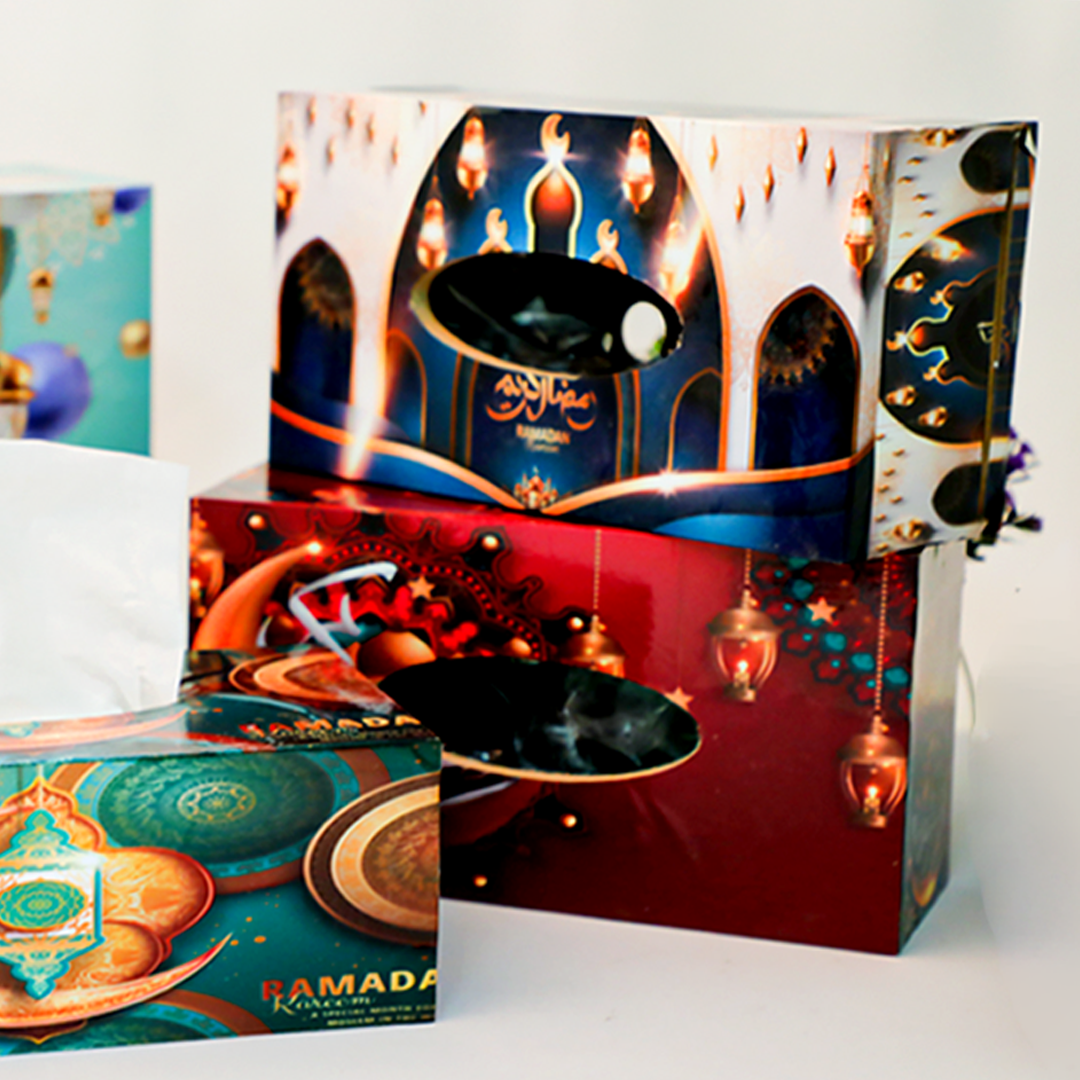Ramadan Wooden tissue box  علبة محارم خشب رمضان